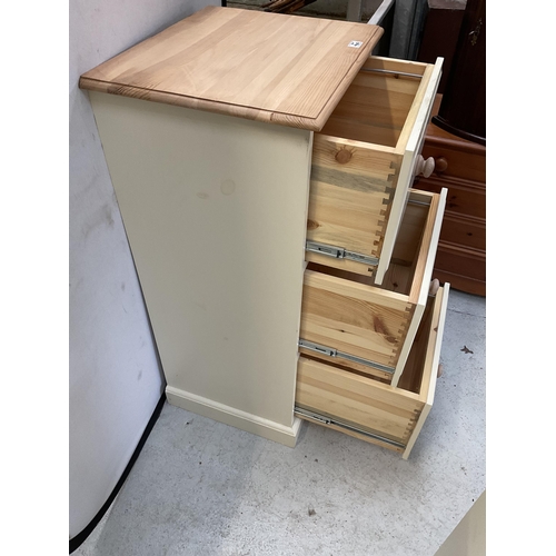 460 - CREAM AND PINE MODERN FILING CABINET - H 44