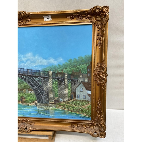 465 - GILT FRAMED OILS ON CANVAS - THE IRONBRIDGE - 25 X 35