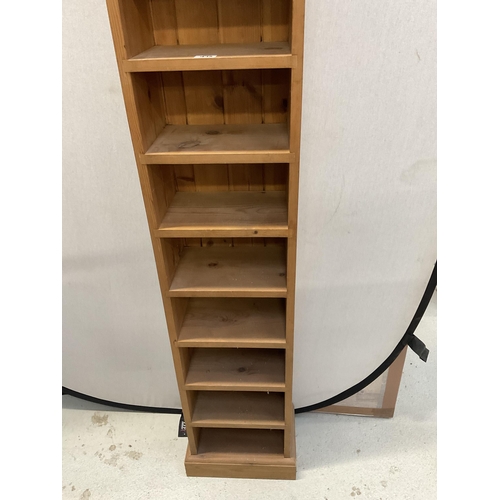 473 - WAXED PINE NARROW BOOKCASE H 71