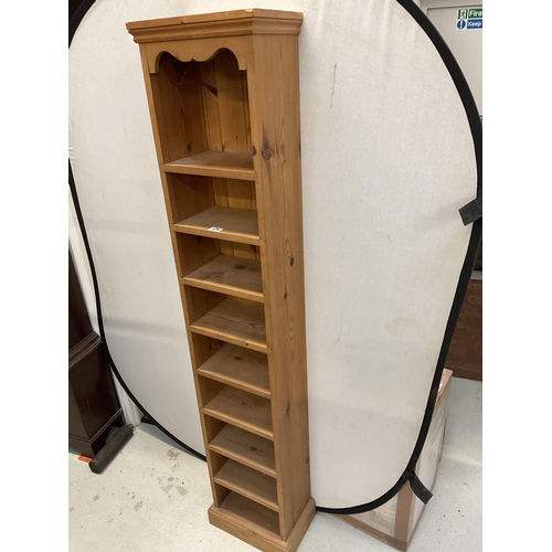 473 - WAXED PINE NARROW BOOKCASE H 71