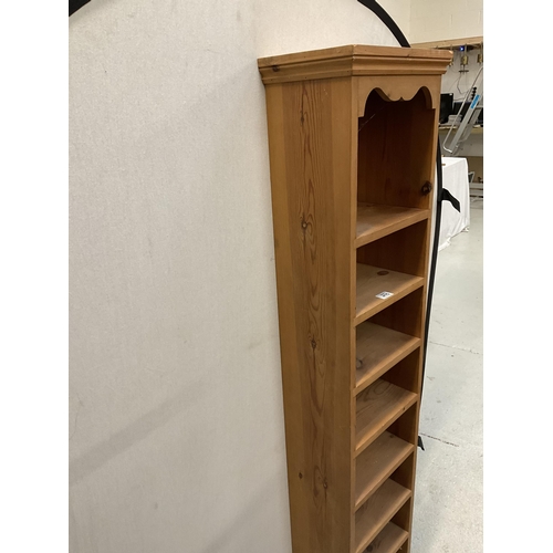 473 - WAXED PINE NARROW BOOKCASE H 71