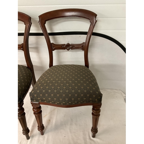 492 - PAIR OF VICTORIAN UPHOLSTERED DINING CHAIRS