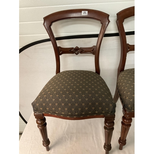 492 - PAIR OF VICTORIAN UPHOLSTERED DINING CHAIRS