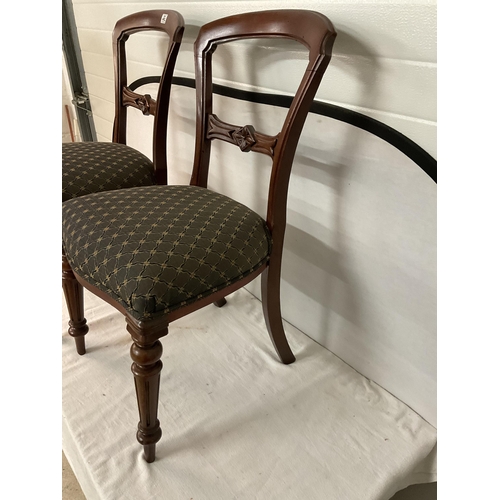 492 - PAIR OF VICTORIAN UPHOLSTERED DINING CHAIRS