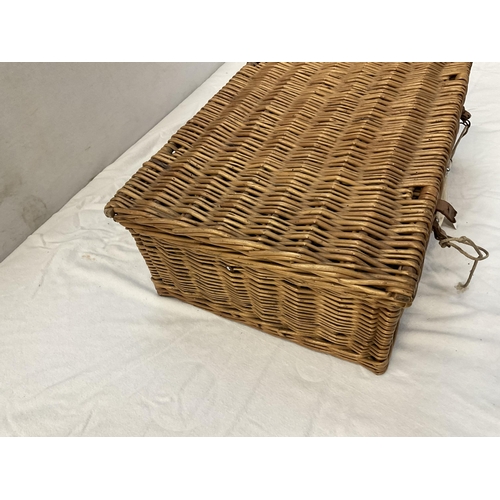 1 - VINTAGE SIRRAM WICKER PICNIC BASKET AND CONTENTS