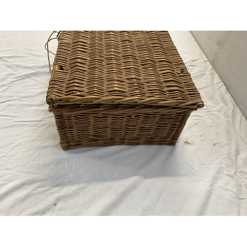 1 - VINTAGE SIRRAM WICKER PICNIC BASKET AND CONTENTS