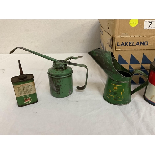 7 - QTY OF VINTGE OIL CANS TO INCLUDE BP, ESSO, DUCKHAM EXAMPLES AND OILERS