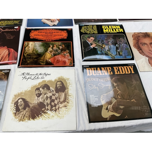 37 - CASE OF RECORDS TO INCLUDE ABBA, GILBERT AND SULLIVAN, KEN DODD, THE BEACH BOYS ETC AND A VINTAGE BO... 