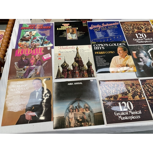 37 - CASE OF RECORDS TO INCLUDE ABBA, GILBERT AND SULLIVAN, KEN DODD, THE BEACH BOYS ETC AND A VINTAGE BO... 