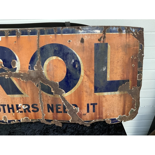 41 - VINTAGE ENAMELLED VIROL SIGN OF LARGE PROPORTIONS A/F - 78 X 28