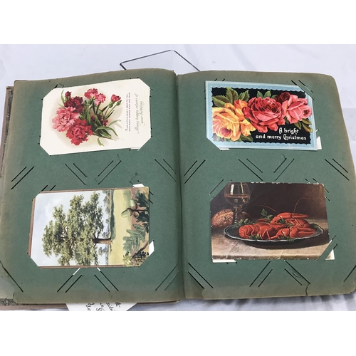 117 - VICTORIAN POSTCARD ALBUM AND POSTCARDS