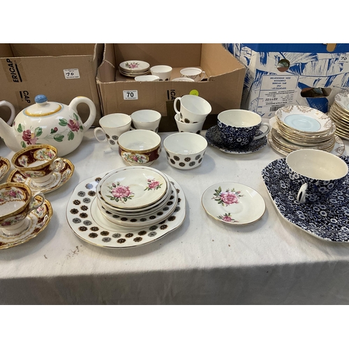 70 - 3 BOXES OF CHINA TO INCLUDE PART TEA SET ETC