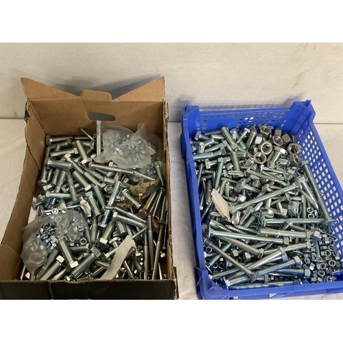 71 - 2 BOXES OF NUTS AND BOLTS AND A QTY THREAD