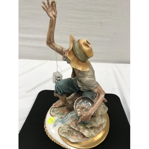 131 - CAPODIMONTE ITALIAN FIGURE - GOLD PANNER