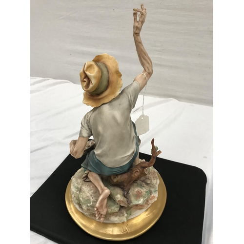 131 - CAPODIMONTE ITALIAN FIGURE - GOLD PANNER