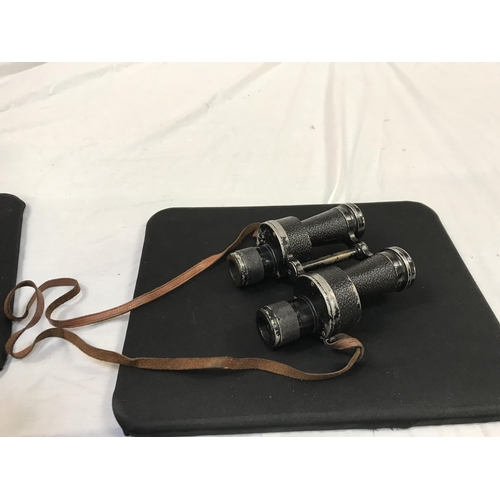 138 - VINTAGE MILITARY BINOCULARS IN LEATHER CASE PRISMATIC NO 6