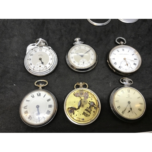 153 - QTY OF VINTAGE POCKET WATCHES TO INCLUDE SILVER CASED EXAMPLES A/F