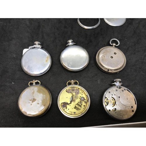 153 - QTY OF VINTAGE POCKET WATCHES TO INCLUDE SILVER CASED EXAMPLES A/F