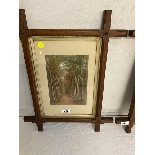 76 - PAIR OF EDWARDIAN FRAMED PICTURES - THE QUARRY SHREWSBURY - 23 X 18