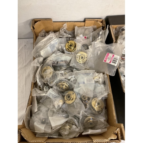 84 - 2 BOXES OF BRASS HANDLES ETC