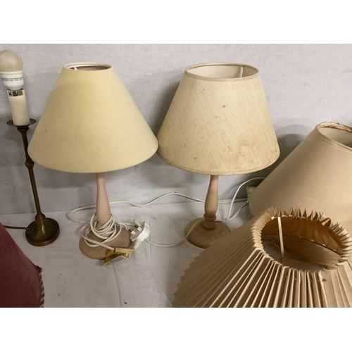 97 - 2 BOXES OF TABLE LAMPS AND SHADES