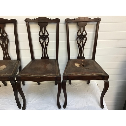 203 - SET OF 8 EDWARDIAN MAHOGANY DINING CHAIRS TO INCLUDE 6 DINING AND 2 CARVERS A/F