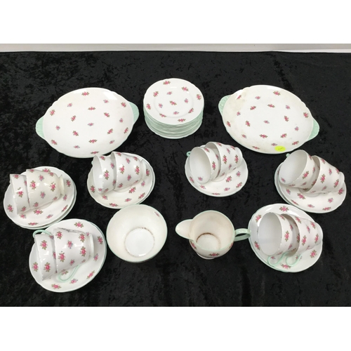 178 - VINTAGE SHELLEY TEA SET ROSEBUD PATTERN (40 PIECES)