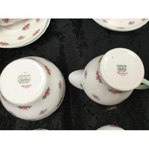 178 - VINTAGE SHELLEY TEA SET ROSEBUD PATTERN (40 PIECES)