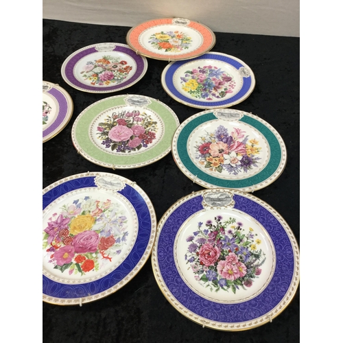 194 - 9 WEDGEWOOD CHELSEA FLOWER SHOW COMMERATIVE PLATES A/F