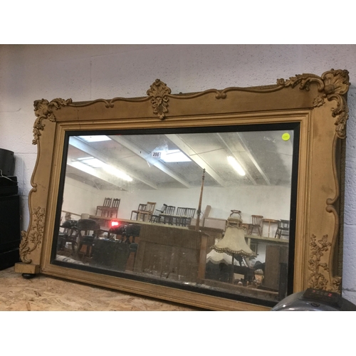 200 - VICTORIAN GILT OVER MANTLE MIRROR - 52 X 34