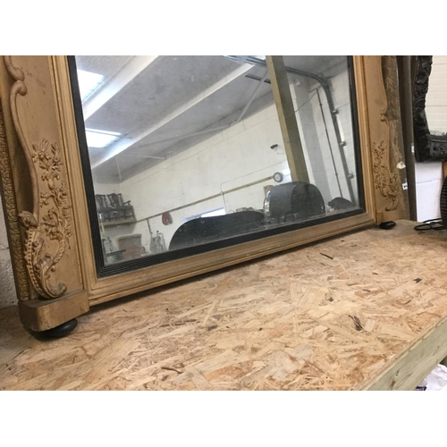 200 - VICTORIAN GILT OVER MANTLE MIRROR - 52 X 34