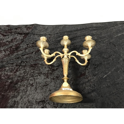 356 - BRASS 4 STEM CANDLEABRA - H 14