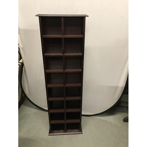 364 - MODERN MAHOGANY EFFECT CD SHELVES - H 52