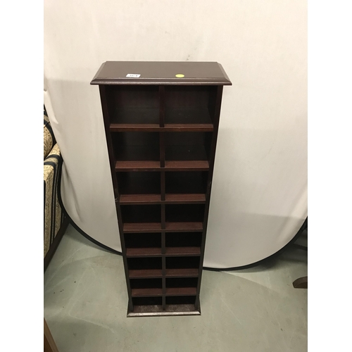 364 - MODERN MAHOGANY EFFECT CD SHELVES - H 52