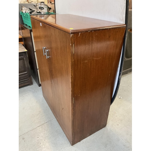 326 - VINTAGE MAHOGANY TALL BOY FULLY FITTED TO 1 SIDE - H 48