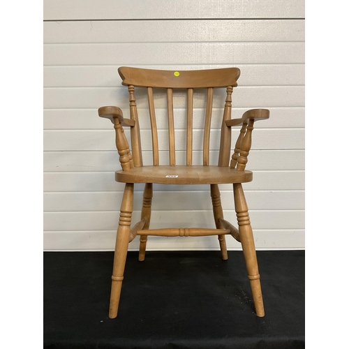 348 - MODERN BEECH KITCHEN ARMCHAIR