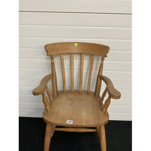 348 - MODERN BEECH KITCHEN ARMCHAIR