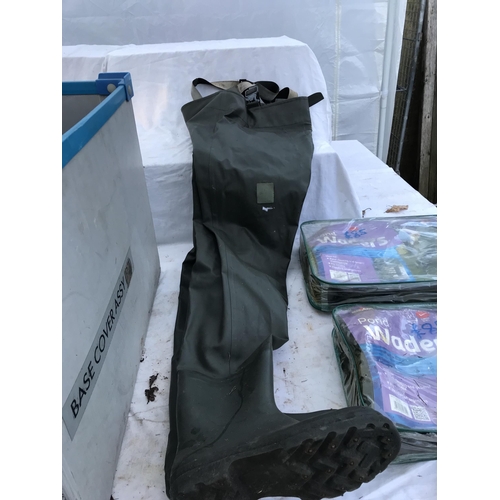 30 - BOX OF BOOTS TO INCLUDE NEW WADERS ETC