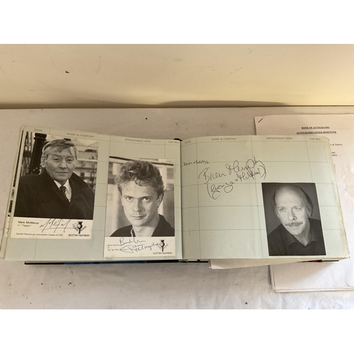 53 - ALBUM OF AUTOGRAPHED PHOTOS, PLAYING CARDS, LOOSE STAMPS AND LIFEBUOY SOAP IN ORIGINAL PACKET