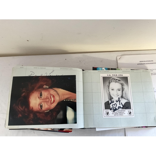 53 - ALBUM OF AUTOGRAPHED PHOTOS, PLAYING CARDS, LOOSE STAMPS AND LIFEBUOY SOAP IN ORIGINAL PACKET