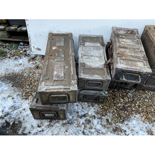 71 - 10 VINTAGE METAL AMMUNITION BOXES