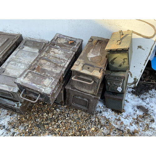 71 - 10 VINTAGE METAL AMMUNITION BOXES