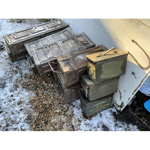 71 - 10 VINTAGE METAL AMMUNITION BOXES