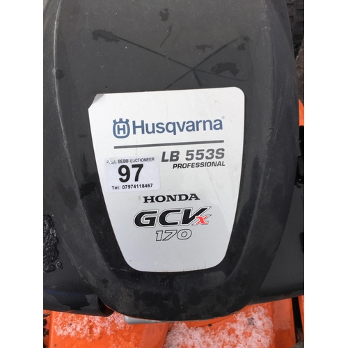 97 - HUSQVARNA LB553S GARDEN PETROL MOWER WITH HONDA GCVX170 ENGINE