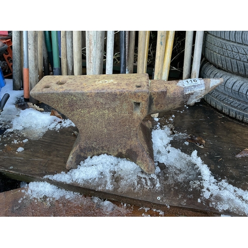 116 - VINTAGE CAST IRON ANVIL - h 9