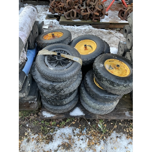 140 - QTY OF WHEEL BARROW WHEELS AND TYRES