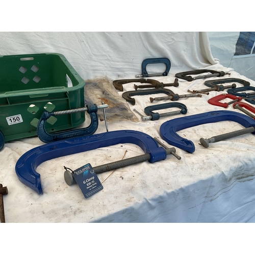 150 - CRATE OF G CLAMPS OF VARIOUS SIZES