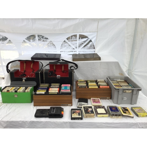 153 - QTY OF VINTAGE 8 TRACK PLAYERS AND TAPES ETC