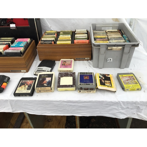 153 - QTY OF VINTAGE 8 TRACK PLAYERS AND TAPES ETC