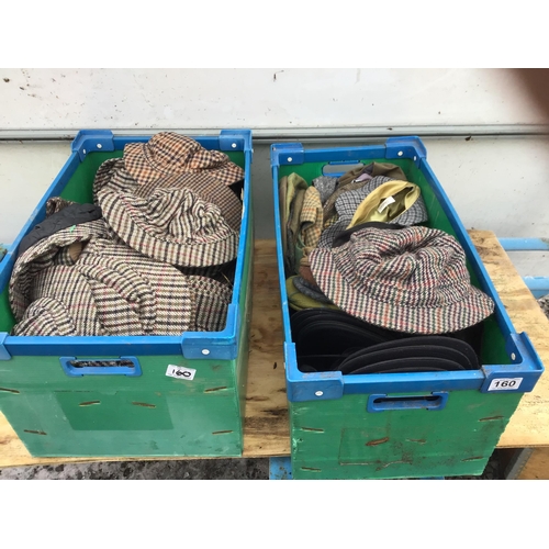 160 - 2 CRATES OF HATS